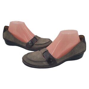 Naturalizer Clamor Brown Leather Wedge Slip-on Comfort Shoe Women's Size 9.5W